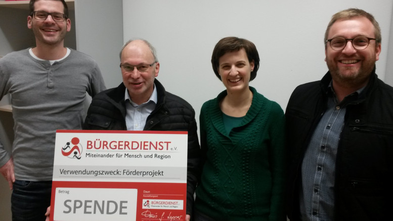 Das Organisationsteam bedankt sich herzlich beim Bürgerdienst e.V.: Markus Göbel, Vanessa Lay, Erwin Borsch Vorstand Bürgerdienst e.V. und Rüdiger Herres (v.r.n.l.)